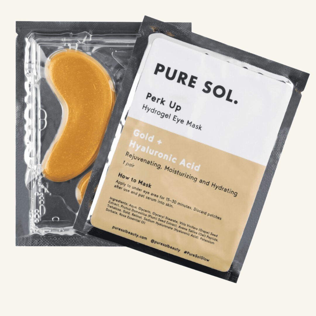 Perk Up Gold Eye Mask - Single Sachet yellow  spa day  spa & self care  spa  self care  relaxation  mask  gold  face mask  eye mask  beauty products  marketplace